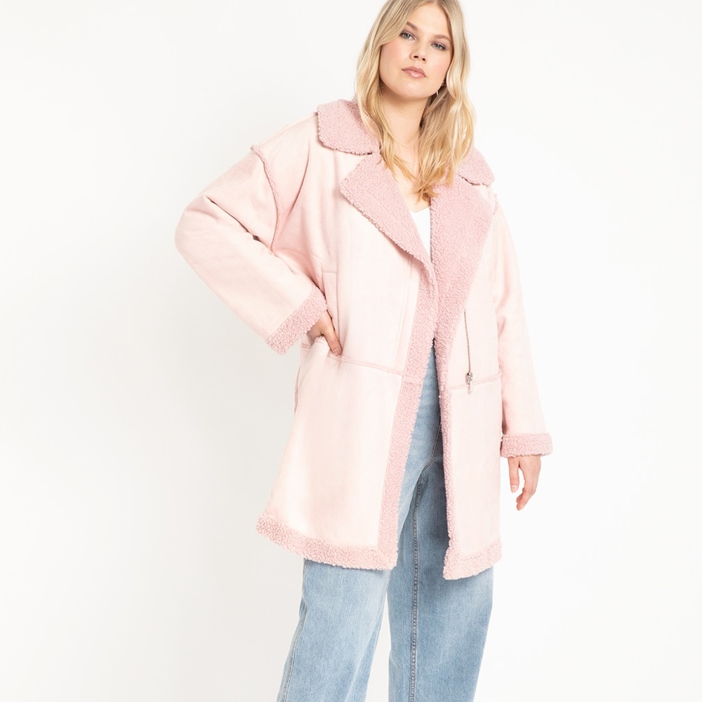 Eloquii Faux Shearling Coat Size 26/28